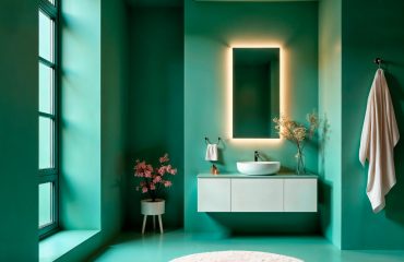 Professional bathroom painting Melbourne service applying moisture-resistant paint in a modern bathroom